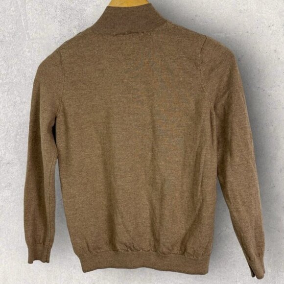 Sezane Merino Wool Sweater Button Shoulder Camel Brown Size Medium Turtleneck M - Picture 12 of 15